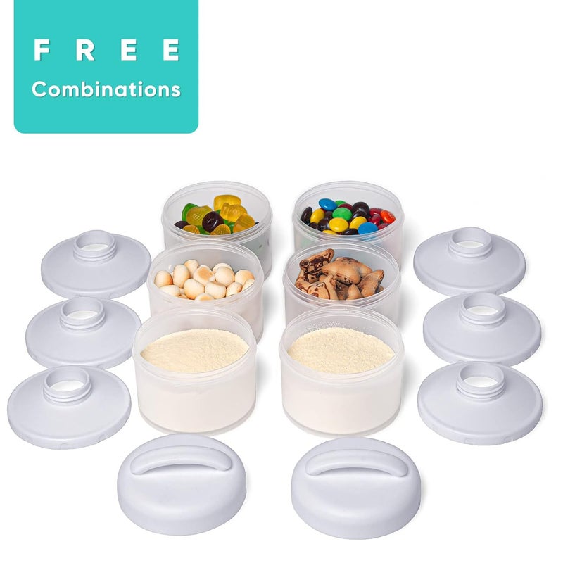 Termichy Stackable Formula Dispenser Portable Milk Powder Container, 2 Pack, Grey - Image 3